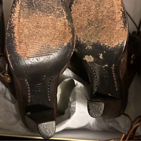 Michael Kors Warrior Boots with White Cuffs & Signature MK Monogram in MK Box 🚩 - Picture 7 of 11